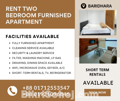 RENT 2 Bedroom_Furnished Apartment In Baridhara.